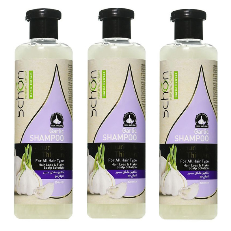 شامپو مو شون مدل سیر حجم 300 میلی لیتر مجموعه 3 عددی