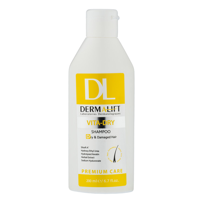 شامپو مو درمالیفت مدل VITA مناسب برای موهای خشک و آسیب دیده حجم 200 میلی لیتر