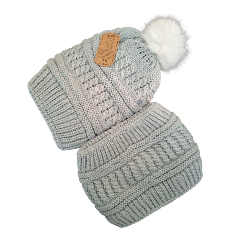 ست کلاه و شال گردن بافتنی زنانه مدل رینگی دور گردنی